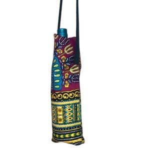 Wine Bottle Bag Gift Fabric Batik Colorful Festive